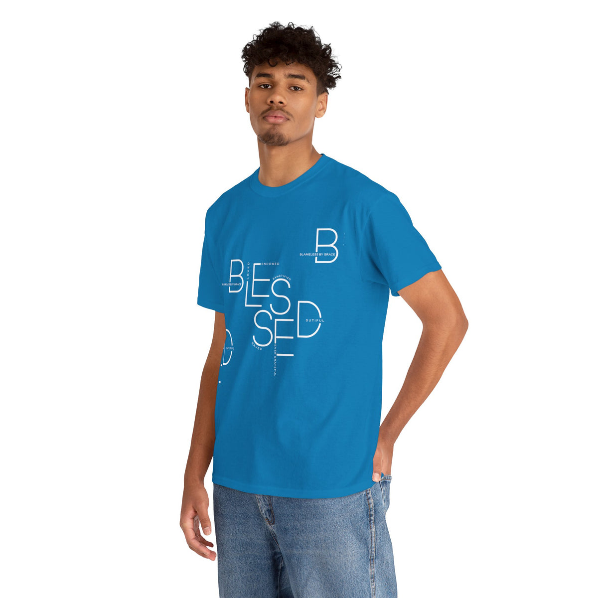 BLESSED Unisex-T-Shirt aus schwerer Baumwolle mit individuellem Aufdruck 