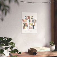 God Is Within Her Matte Vertical Posters | Christian Wall Art - Wear Your Heart