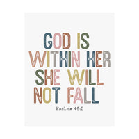 God Is Within Her Matte Vertical Posters | Christian Wall Art - Wear Your Heart