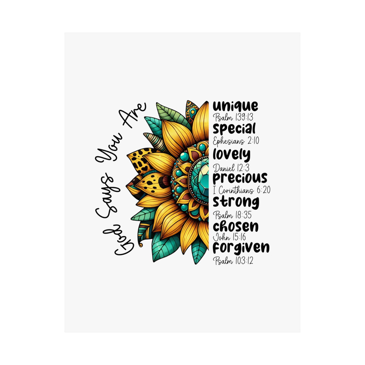 God Says You Are Unique Matte Vertical Posters | Christian Wall Art | Wear Your Heart - Wear Your Heart