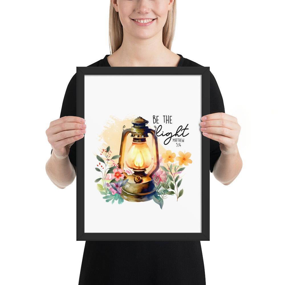Be The Light Framed Poster | Christian Home Decor - Wear Your Heart