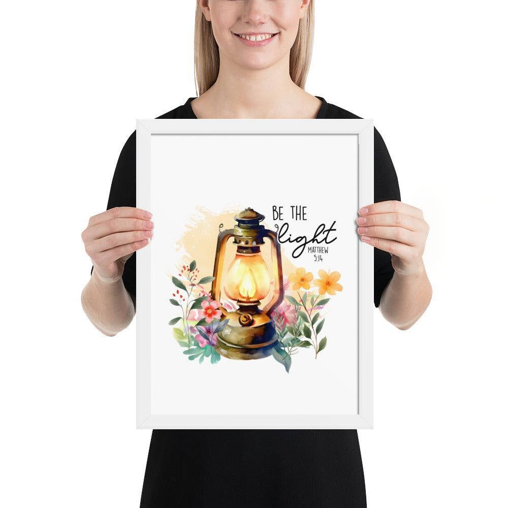 Be The Light Framed Poster | Christian Home Decor - Wear Your Heart