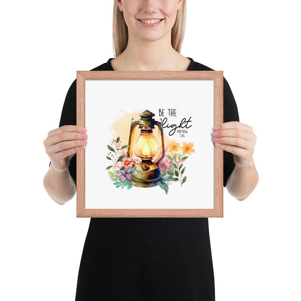 Be The Light Framed Poster | Christian Home Decor - Wear Your Heart