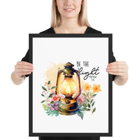 Be The Light Framed Poster | Christian Home Decor - Wear Your Heart