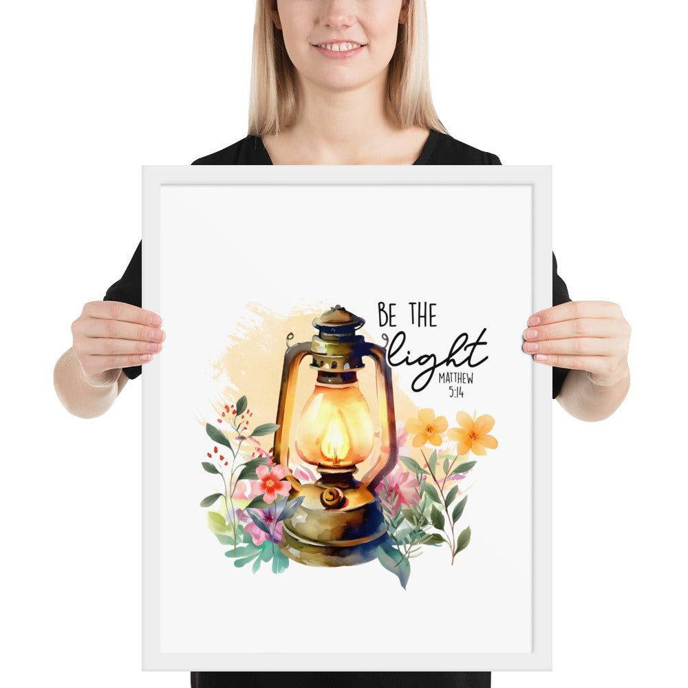 Be The Light Framed Poster | Christian Home Decor - Wear Your Heart