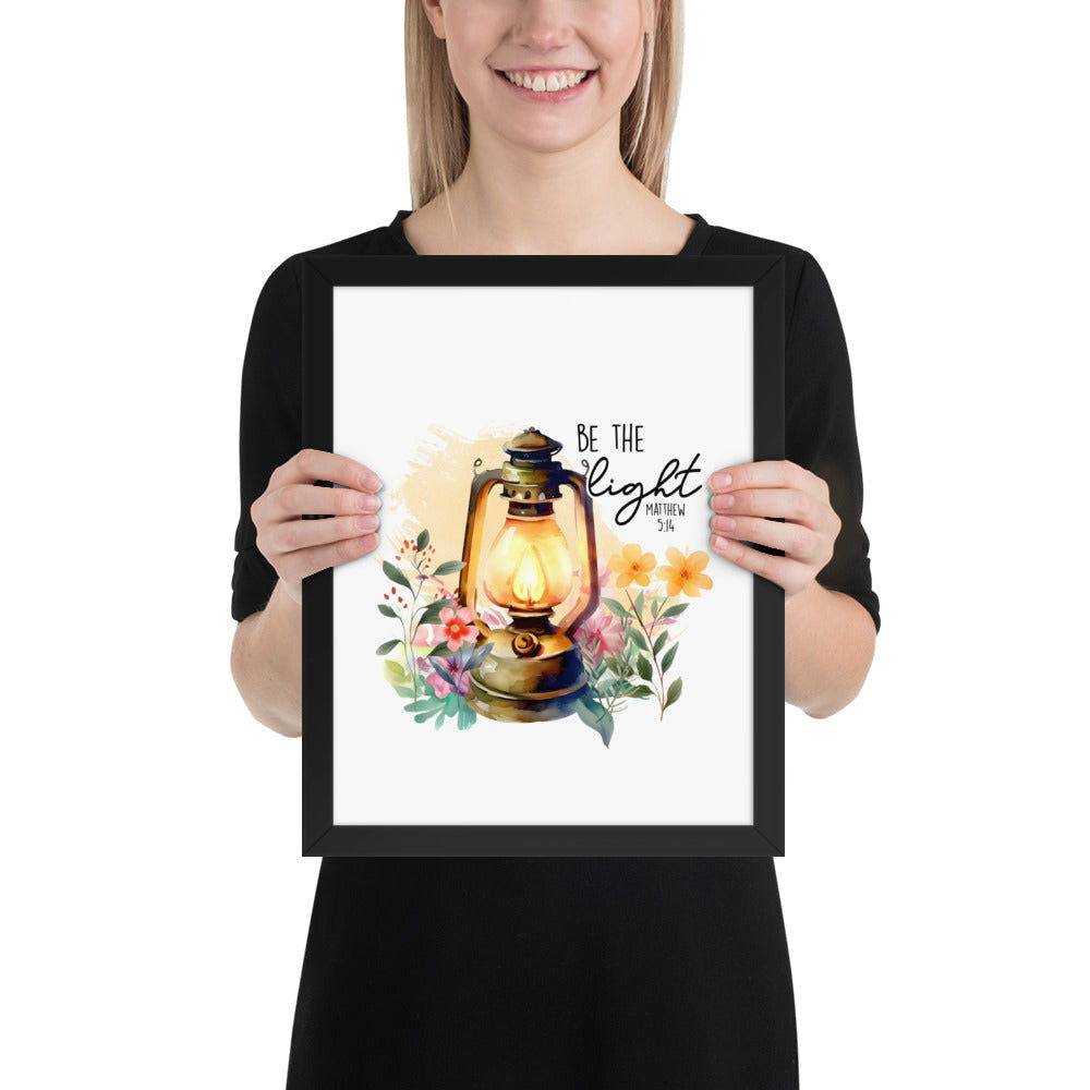 Be The Light Framed Poster | Christian Home Decor - Wear Your Heart