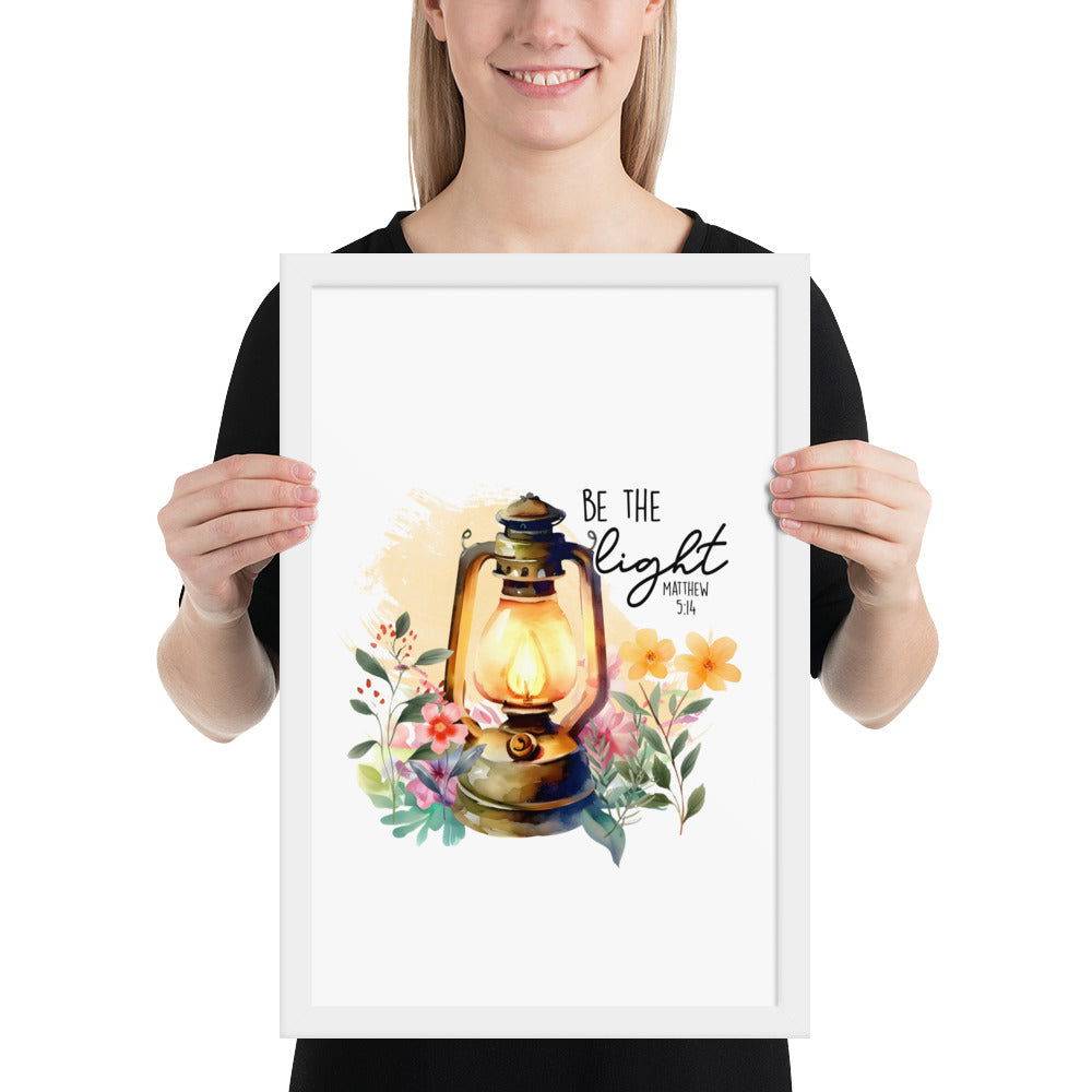 Be The Light Framed Poster | Christian Home Decor - Wear Your Heart