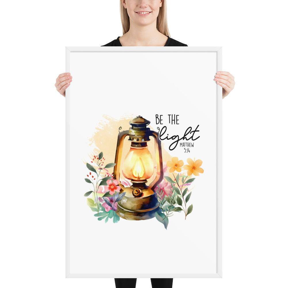 Be The Light Framed Poster | Christian Home Decor - Wear Your Heart