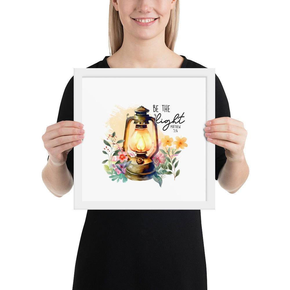 Be The Light Framed Poster | Christian Home Decor - Wear Your Heart