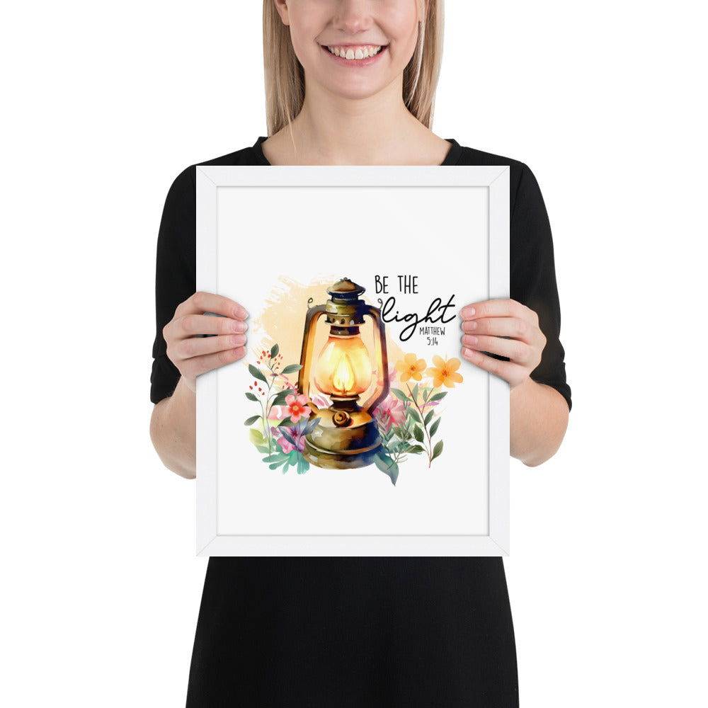 Be The Light Framed Poster | Christian Home Decor - Wear Your Heart