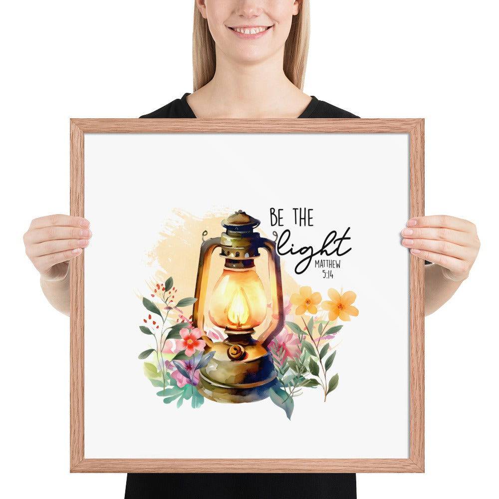 Be The Light Framed Poster | Christian Home Decor - Wear Your Heart