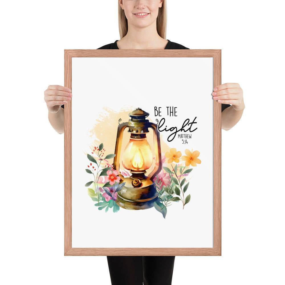 Be The Light Framed Poster | Christian Home Decor - Wear Your Heart