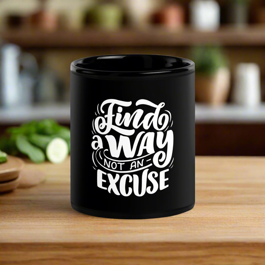 Find A Way Black Glossy Mug – Daily Inspiration