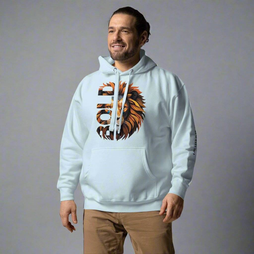 Bold Unisex Hoodie – Christian Lion Design & Scripture - Inspired Sleeve - Wear Your Heart