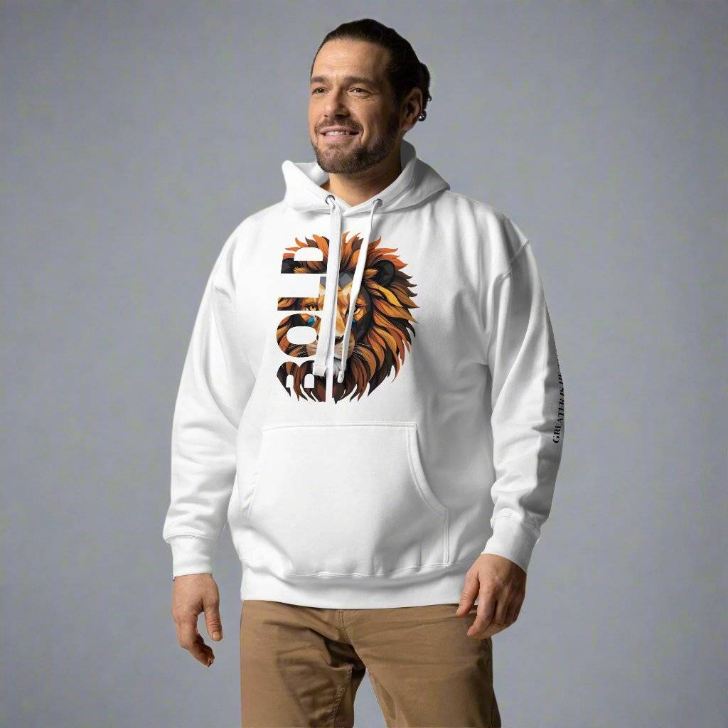 Bold Unisex Hoodie – Christian Lion Design & Scripture - Inspired Sleeve - Wear Your Heart