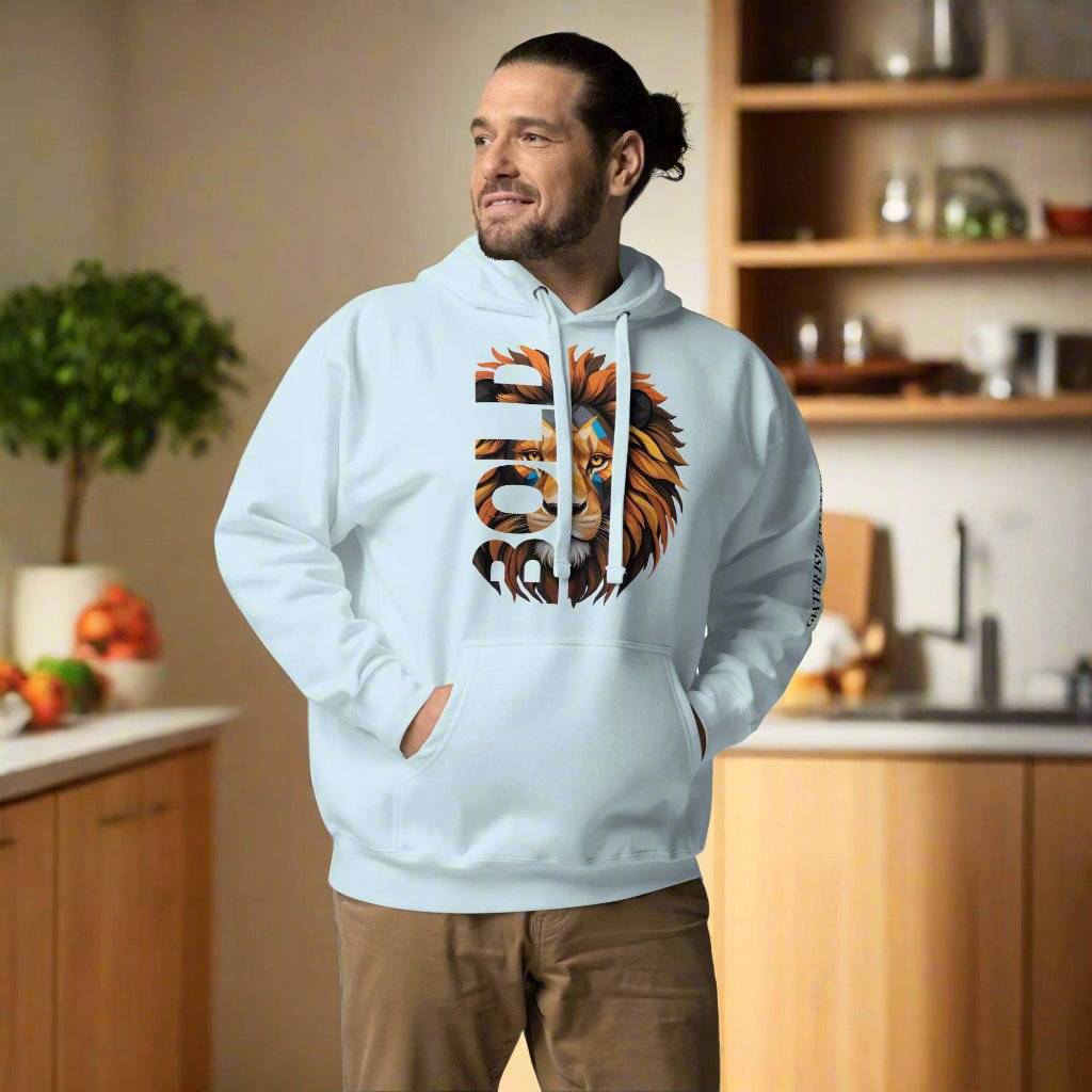 Bold Unisex Hoodie – Christian Lion Design & Scripture - Inspired Sleeve - Wear Your Heart