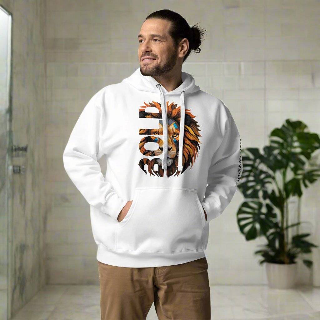 Bold Unisex Hoodie – Christian Lion Design & Scripture - Inspired Sleeve - Wear Your Heart