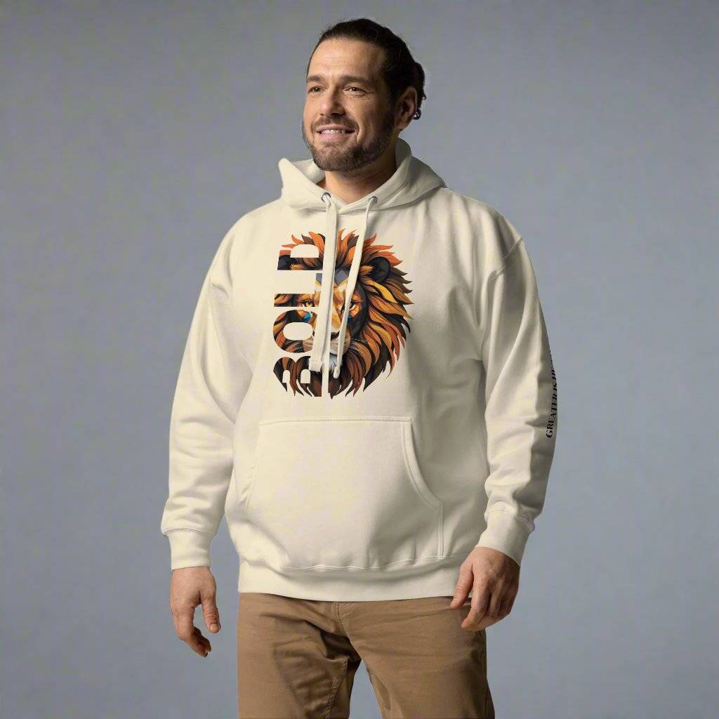 Bold Unisex Hoodie – Christian Lion Design & Scripture - Inspired Sleeve - Wear Your Heart