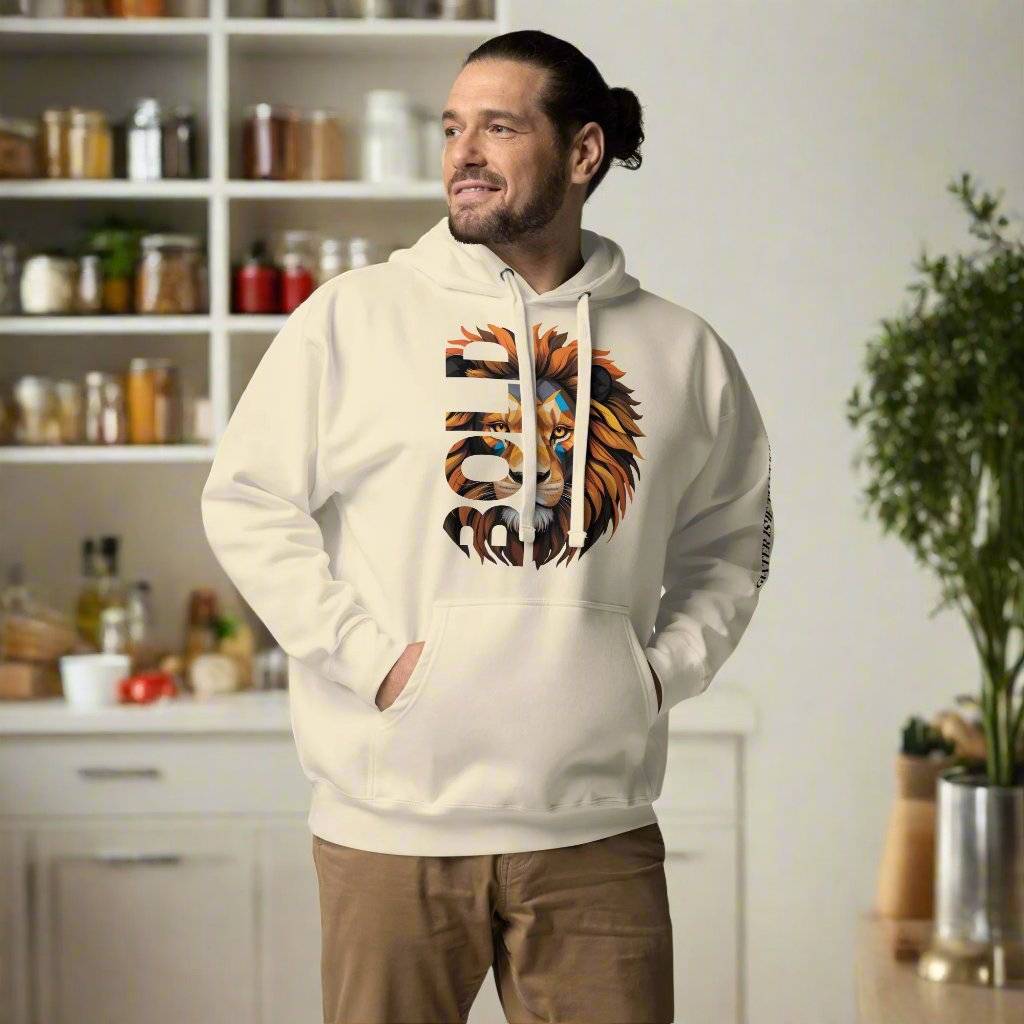Bold Unisex Hoodie – Christian Lion Design & Scripture - Inspired Sleeve - Wear Your Heart