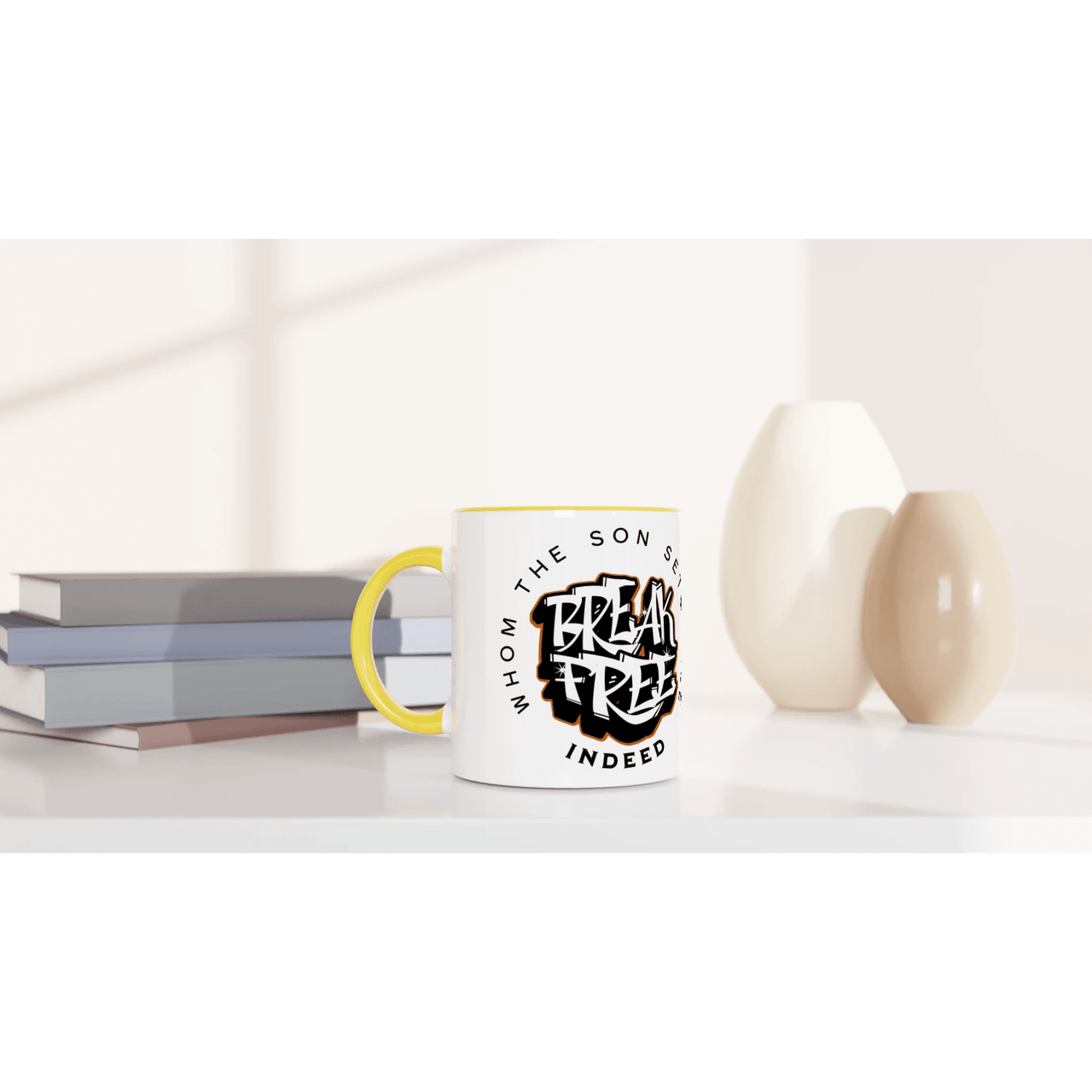 Break Free 11oz Ceramic Mug | Whom the Son Sets Free | Christian Gift | Wear Your Heart - Wear Your Heart