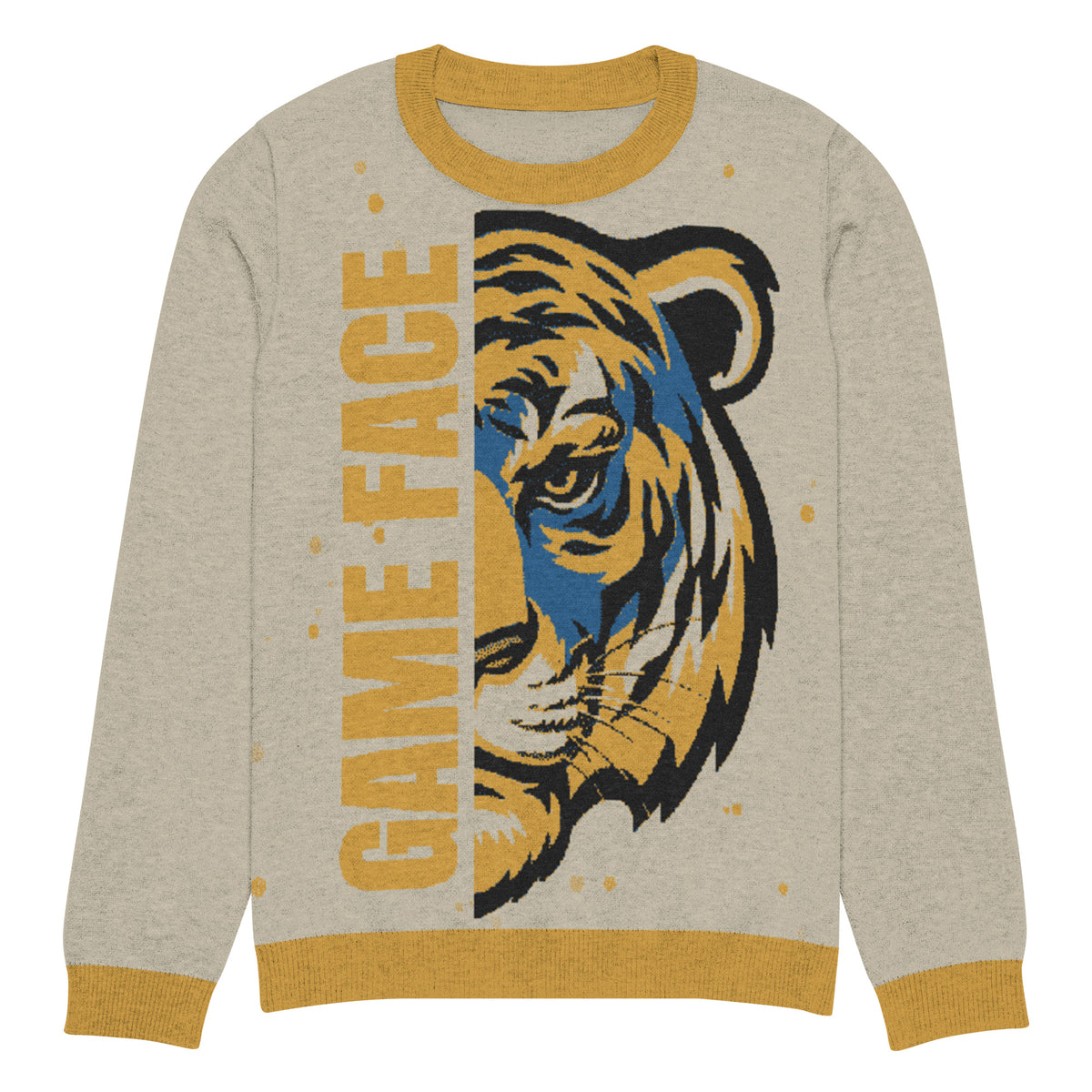 Game Face Knitted Crew Neck Sweater – Bold Christian Style