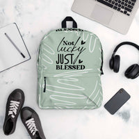 Custom All Print Backpack - Not Lucky Just Blessed & Overcomer | Water - Resistant, Laptop Compartment - Wear Your Heart