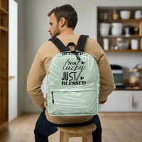 Custom All Print Backpack - Not Lucky Just Blessed & Overcomer | Water - Resistant, Laptop Compartment - Wear Your Heart