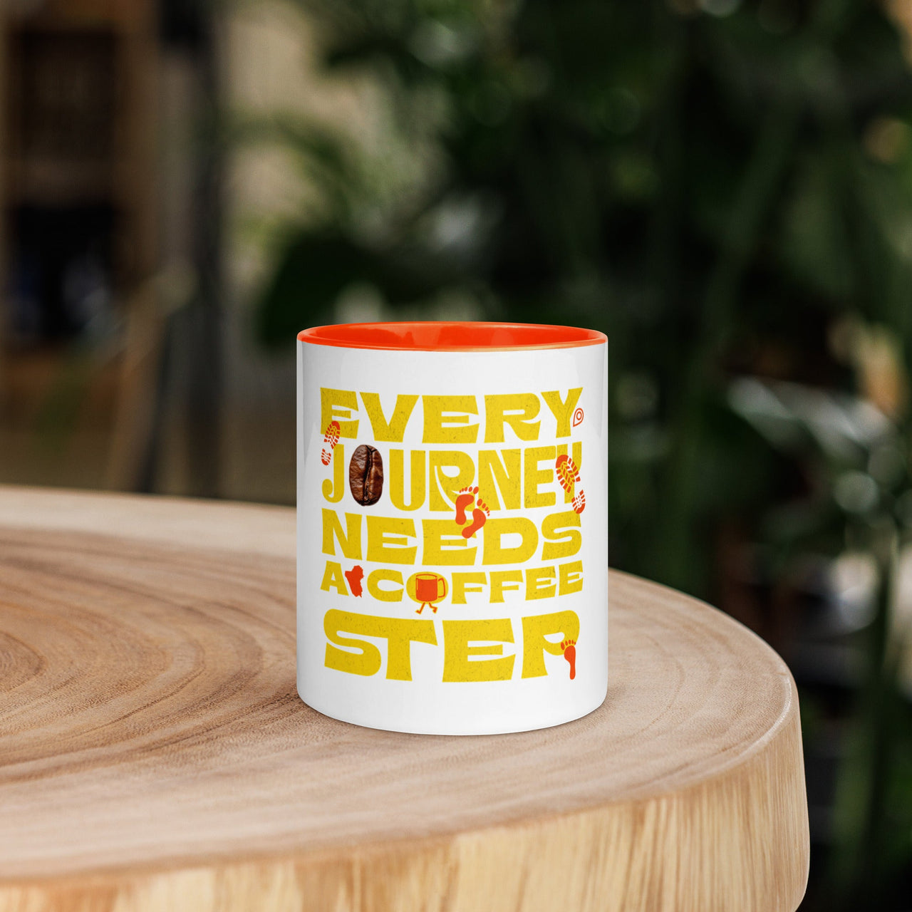 Every Journey Needs a Coffee Step Mug – Motivational Coffee Lover Mug with Colour Inside | WYH - Wear Your Heart