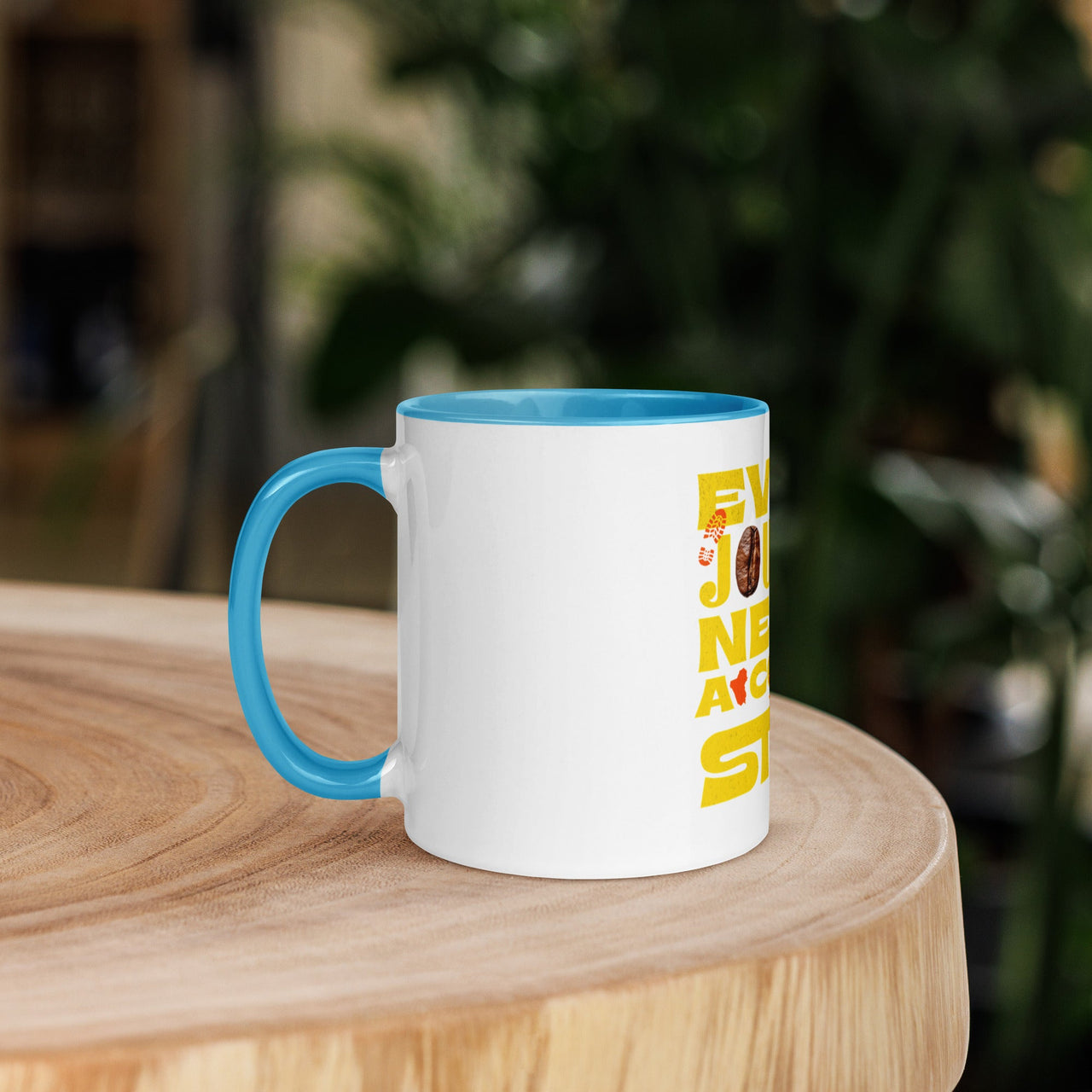 Every Journey Needs a Coffee Step Mug – Motivational Coffee Lover Mug with Colour Inside | WYH - Wear Your Heart