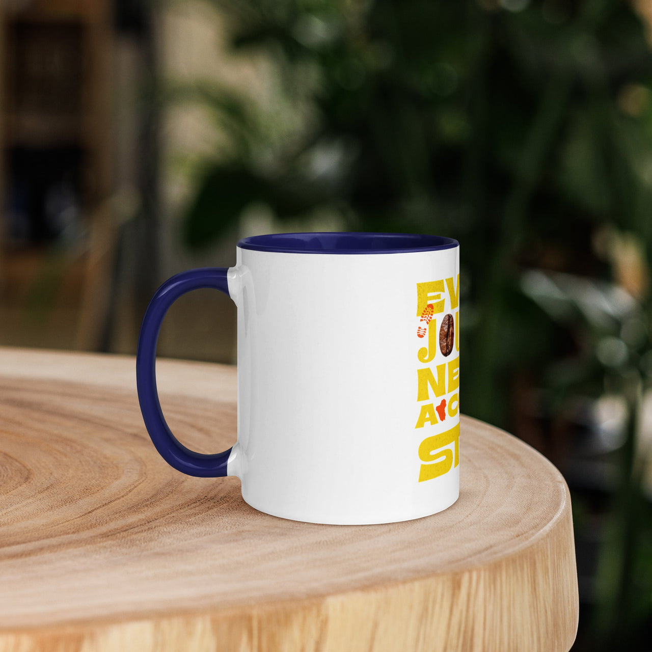 Every Journey Needs a Coffee Step Mug – Motivational Coffee Lover Mug with Colour Inside | WYH - Wear Your Heart