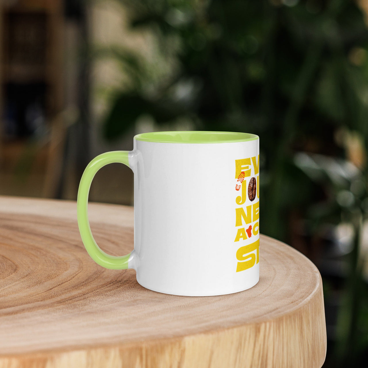 Every Journey Needs a Coffee Step Mug – Motivational Coffee Lover Mug with Colour Inside | WYH - Wear Your Heart
