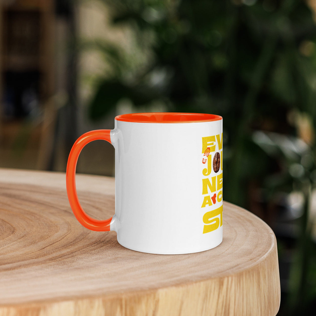 Every Journey Needs a Coffee Step Mug – Motivational Coffee Lover Mug with Colour Inside | WYH - Wear Your Heart