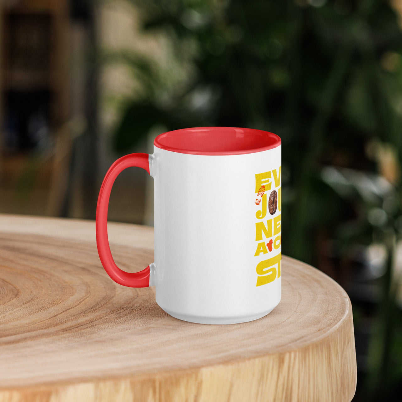 Every Journey Needs a Coffee Step Mug – Motivational Coffee Lover Mug with Colour Inside | WYH - Wear Your Heart