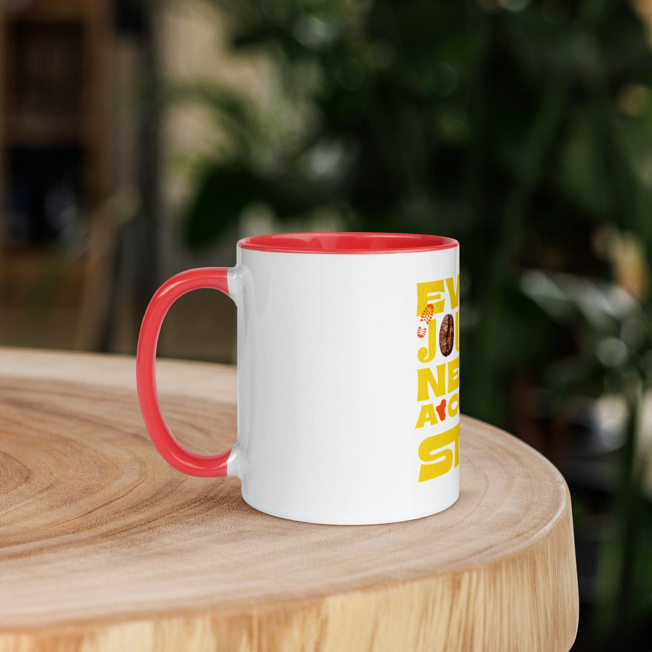 Every Journey Needs a Coffee Step Mug – Motivational Coffee Lover Mug with Colour Inside | WYH - Wear Your Heart