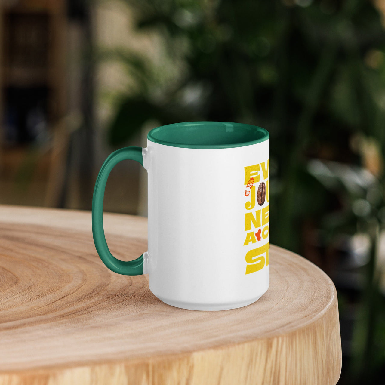Every Journey Needs a Coffee Step Mug – Motivational Coffee Lover Mug with Colour Inside | WYH - Wear Your Heart