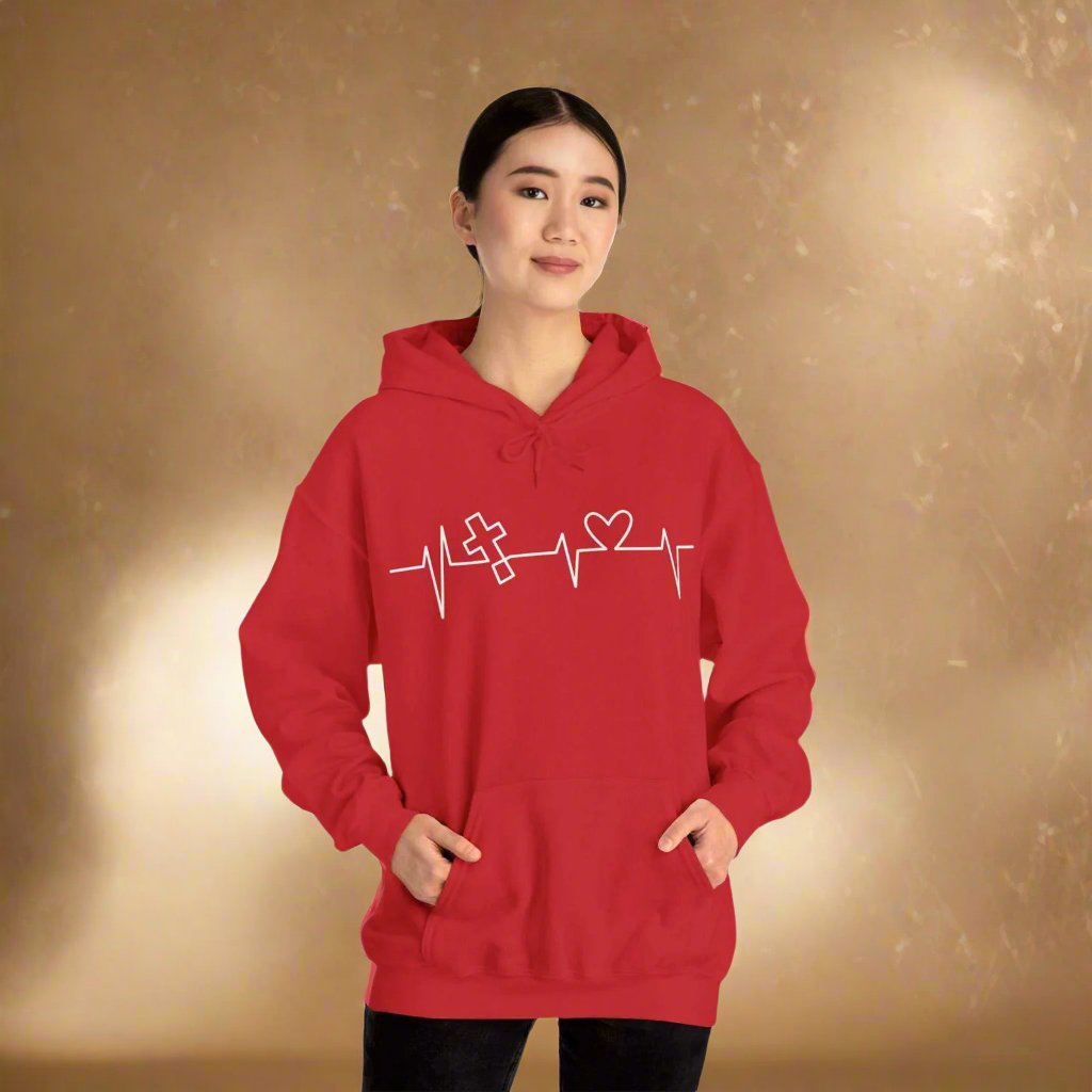 Faith Heartbeat Unisex Hoodie | Christian Apparel | Warmth and Inspiration - Wear Your Heart