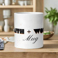 Faith + Works White Glossy Mug – Inspirational Christian Drinkware - Wear Your Heart