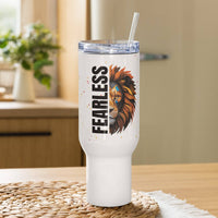 Fearless Travel Mug with Handle – Stylish Christian Mug for On - the - Go - Wear Your Heart