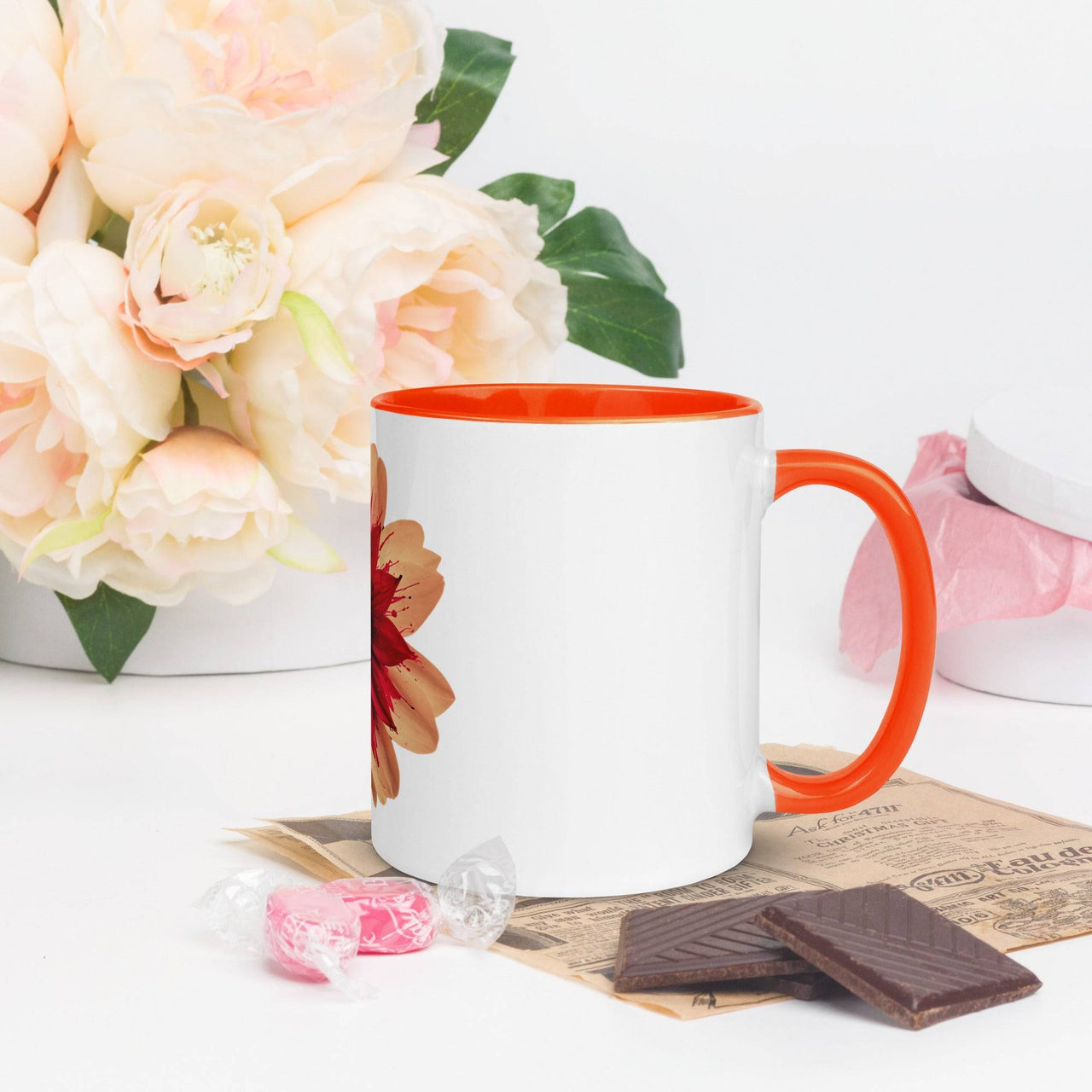 Flower Mug with Colour Inside – Vibrant Design & Faith - Inspired Gift - Wear Your Heart