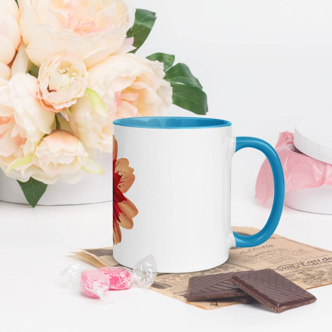 Flower Mug with Colour Inside – Vibrant Design & Faith - Inspired Gift - Wear Your Heart