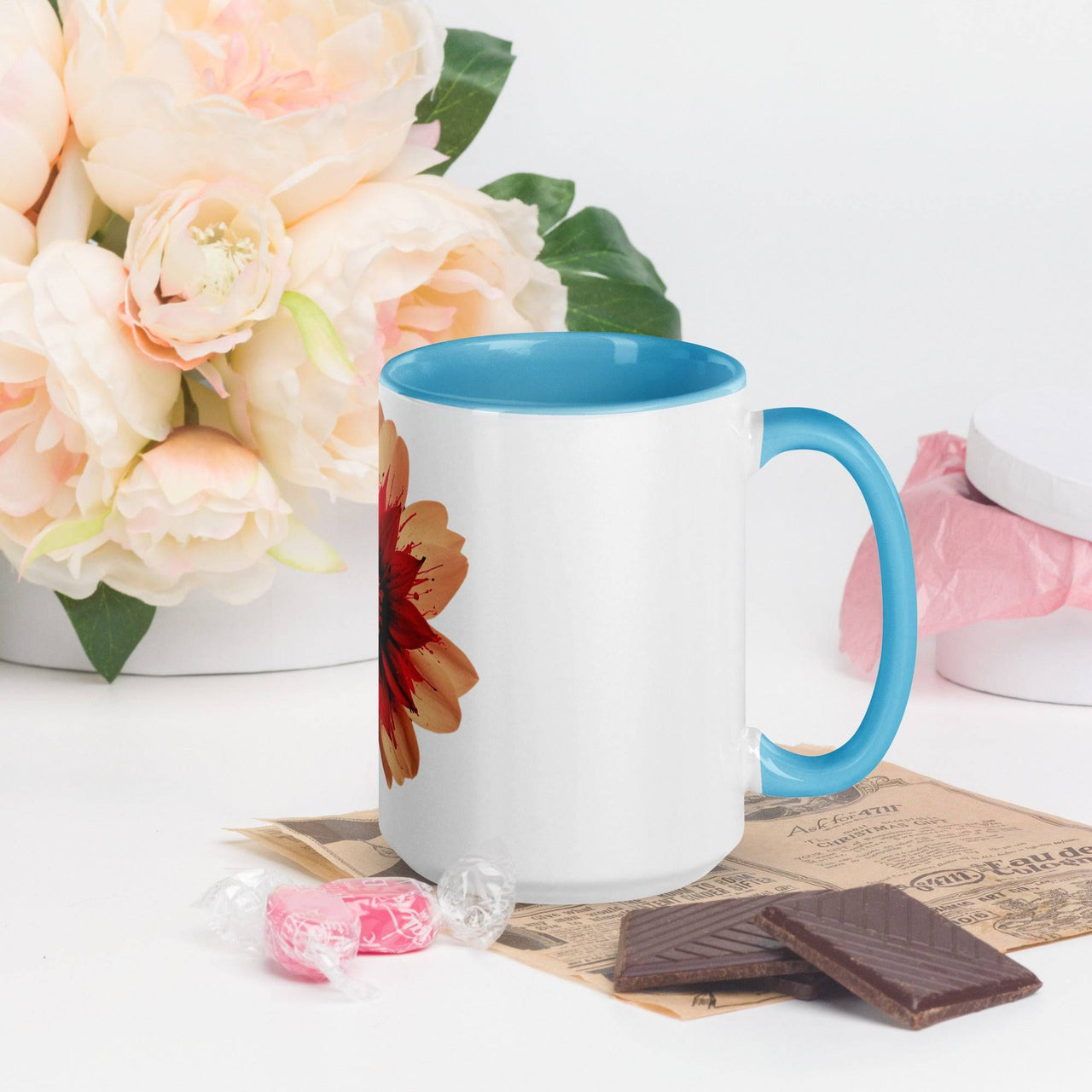 Flower Mug with Colour Inside – Vibrant Design & Faith - Inspired Gift - Wear Your Heart