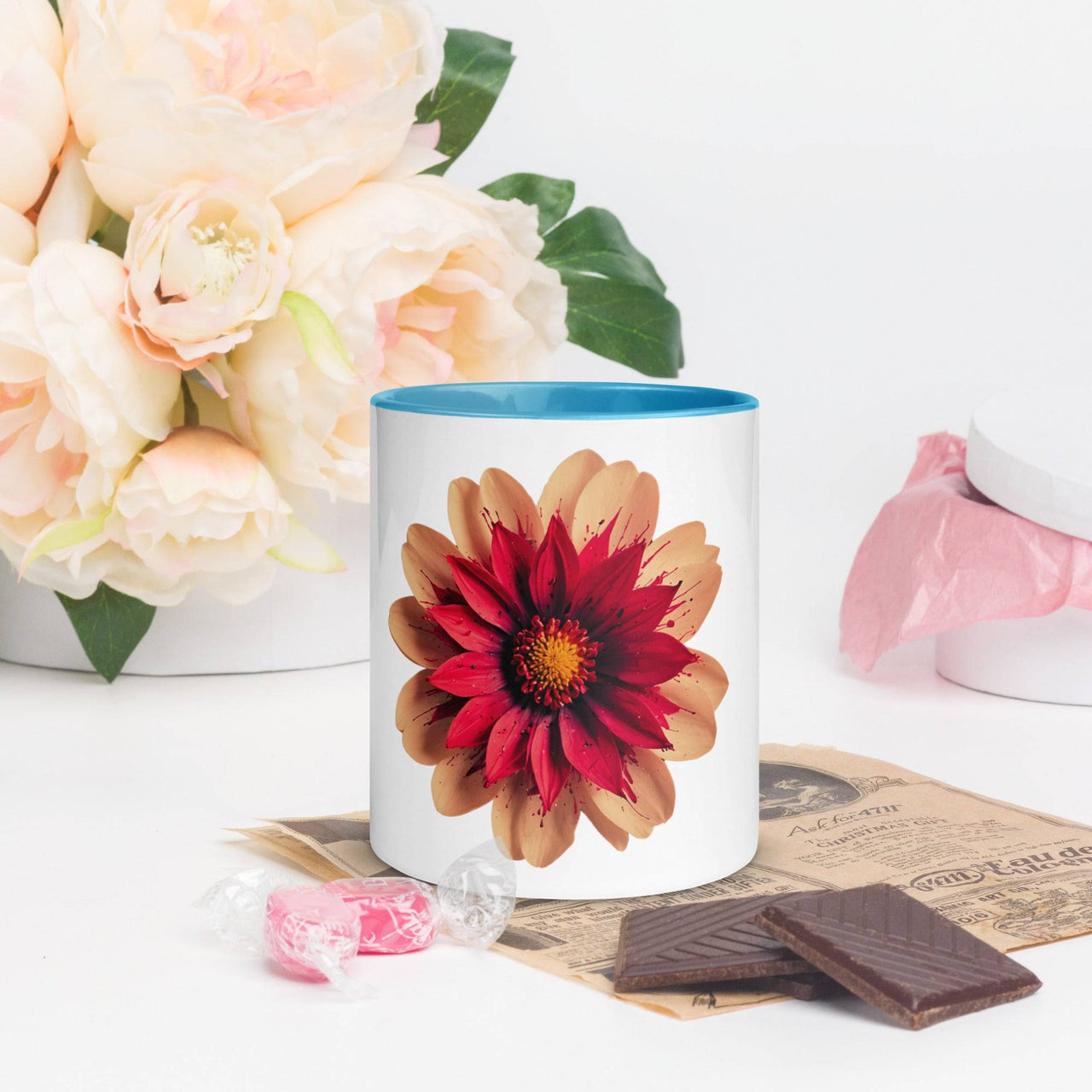 Flower Mug with Colour Inside – Vibrant Design & Faith - Inspired Gift - Wear Your Heart