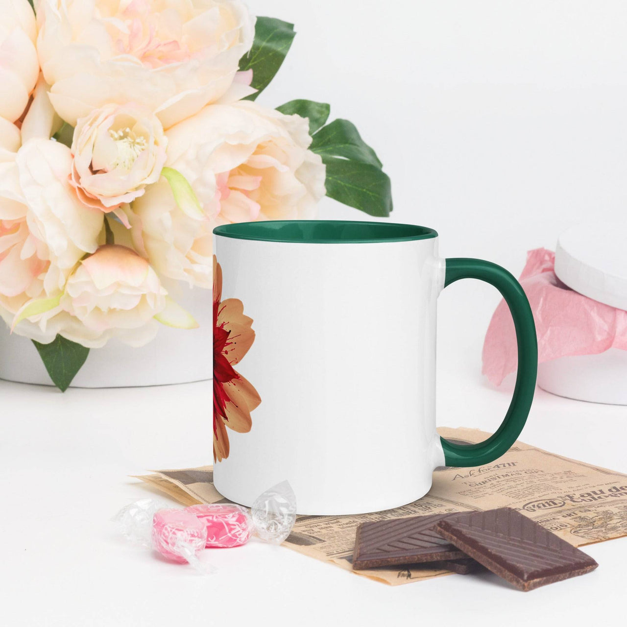Flower Mug with Colour Inside – Vibrant Design & Faith - Inspired Gift - Wear Your Heart