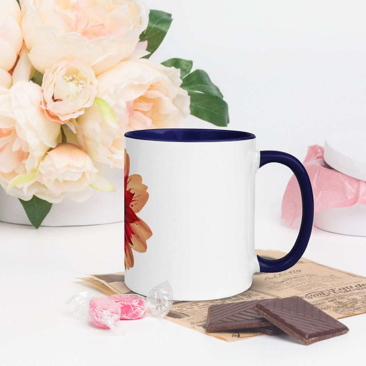 Flower Mug with Colour Inside – Vibrant Design & Faith - Inspired Gift - Wear Your Heart