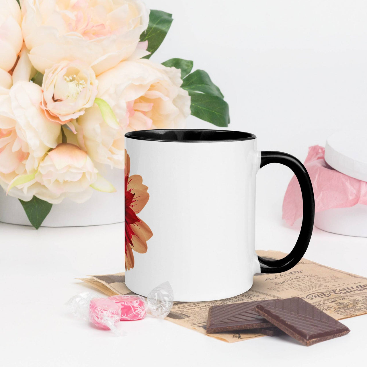Flower Mug with Colour Inside – Vibrant Design & Faith - Inspired Gift - Wear Your Heart