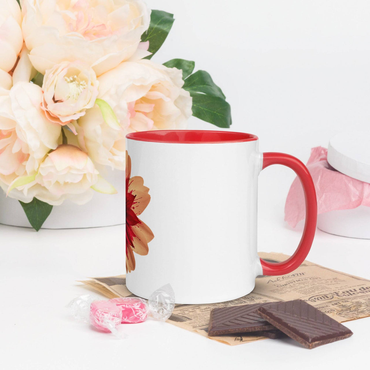 Flower Mug with Colour Inside – Vibrant Design & Faith - Inspired Gift - Wear Your Heart
