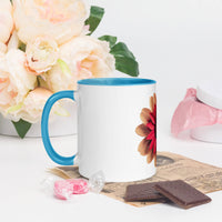 Flower Mug with Colour Inside – Vibrant Design & Faith - Inspired Gift - Wear Your Heart