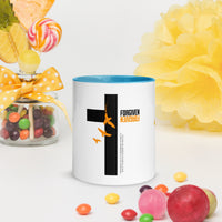 FORGIVEN - Christian White Ceramic Mug with Colour Inside, Cross & Doves | Wyheart Faith Collection - Wear Your Heart
