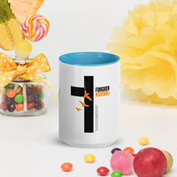 FORGIVEN - Christian White Ceramic Mug with Colour Inside, Cross & Doves | Wyheart Faith Collection - Wear Your Heart