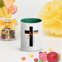 FORGIVEN - Christian White Ceramic Mug with Colour Inside, Cross & Doves | Wyheart Faith Collection - Wear Your Heart